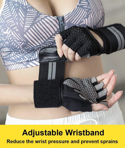 Weight Lifting Gloves Wrist Support Gym Fitness Workout Training Body Building