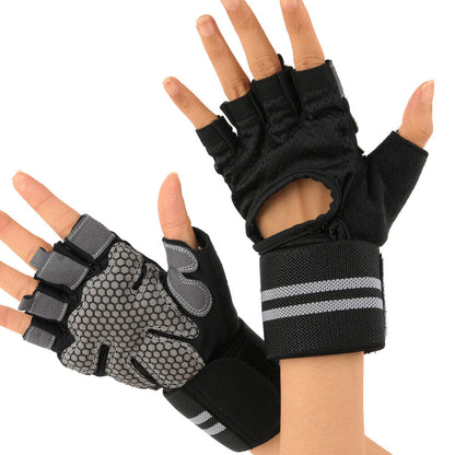 Weight Lifting Gloves Wrist Support Gym Fitness Workout Training Body Building