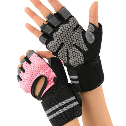 Weight Lifting Gloves Wrist Support Gym Fitness Workout Training Body Building