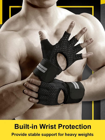 Weight Lifting Gloves Wrist Support Gym Fitness Workout Training Body Building