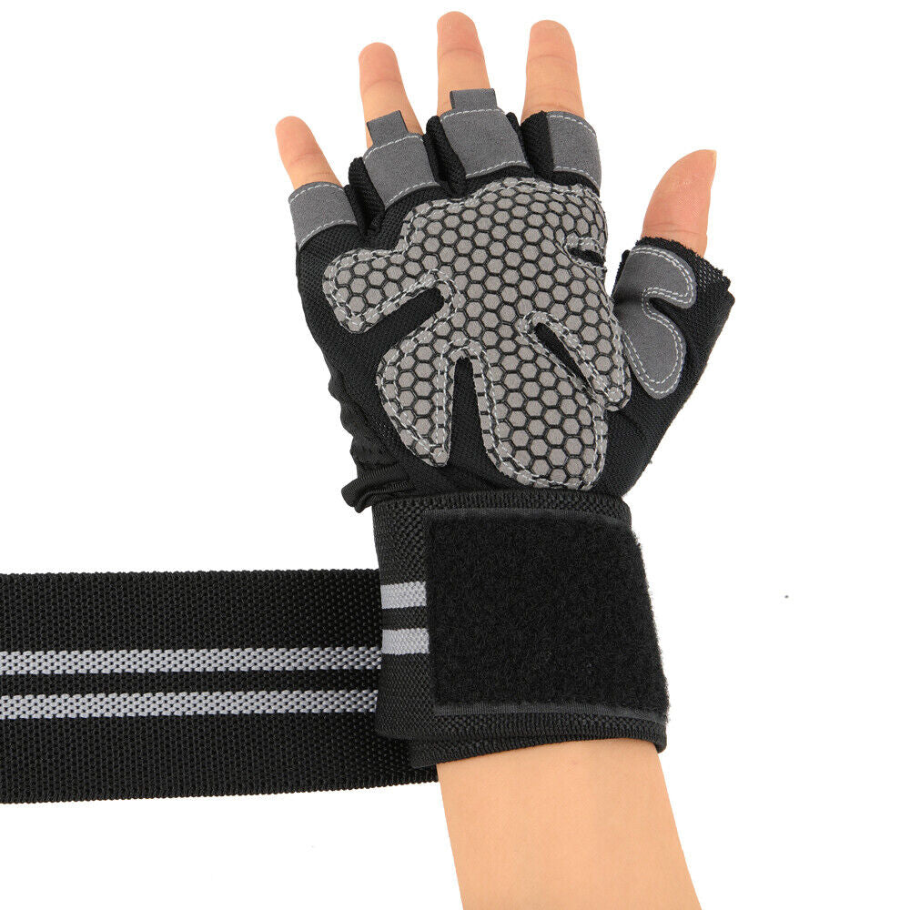 Weight Lifting Gloves Wrist Support Gym Fitness Workout Training Body Building